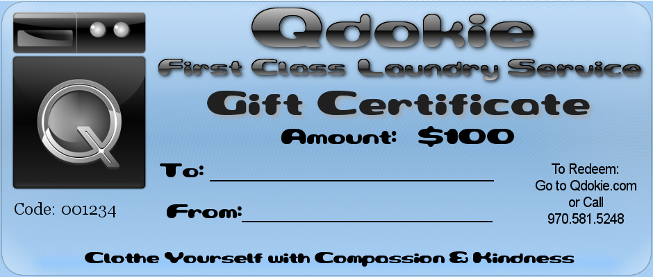 Qdokie Laundry Service Gift Certificate